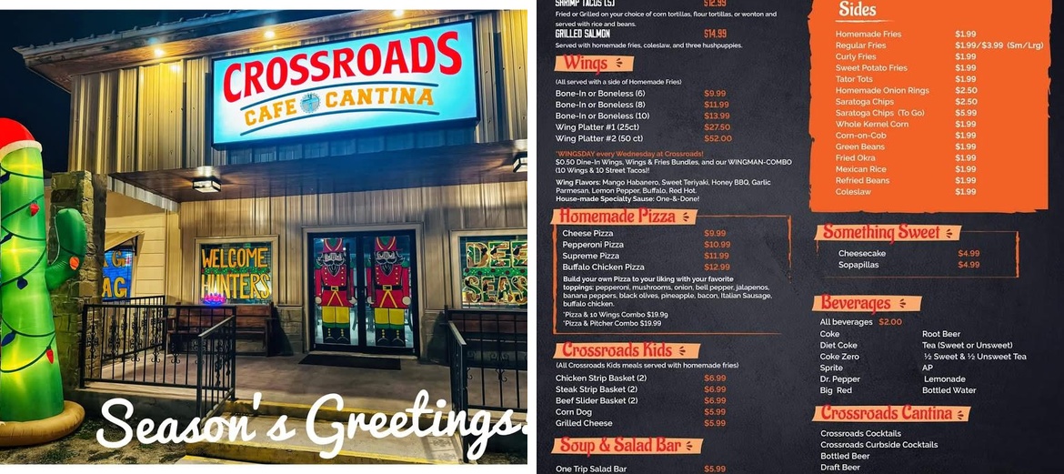 Crossroads Cafe & Cantina Menu